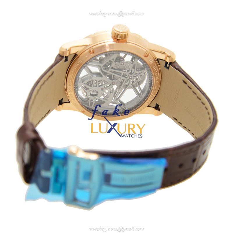 Roger Dubuis Excalibur RDDBEX0392 - Replica Watch - Manual Wind - 18kt Rose Gold - Transparent - Image 4