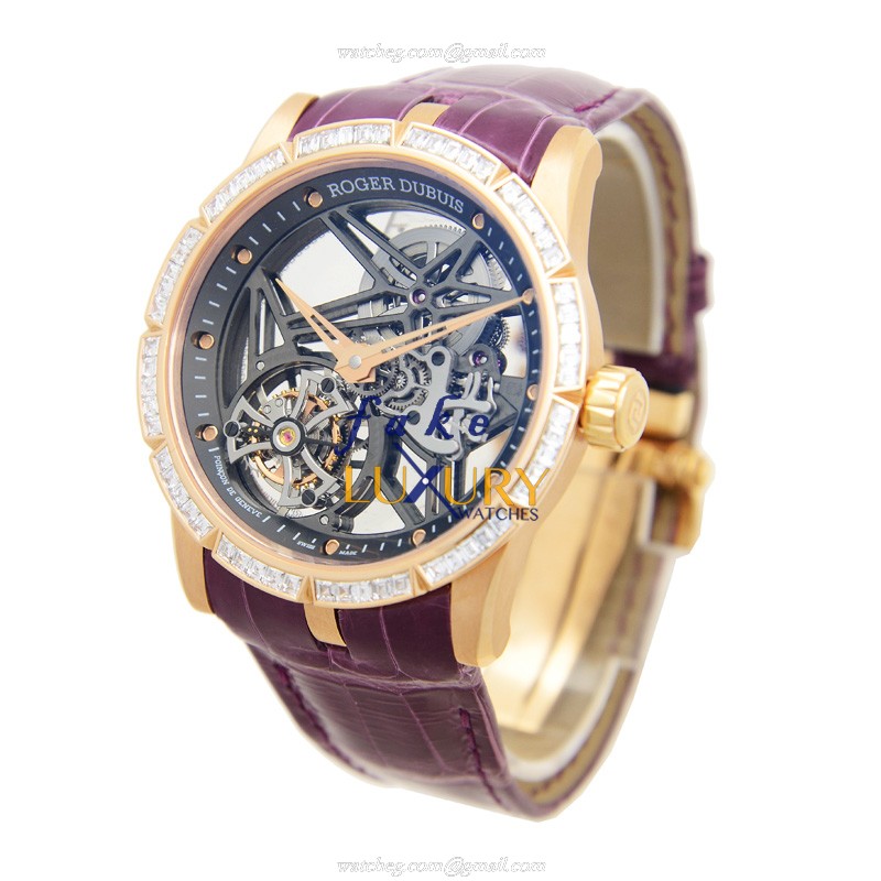 Roger Dubuis RDDBEX0404 Excalibur Manual Wind 18kt Rose Gold & Diamonds Replica Watch - Image 3