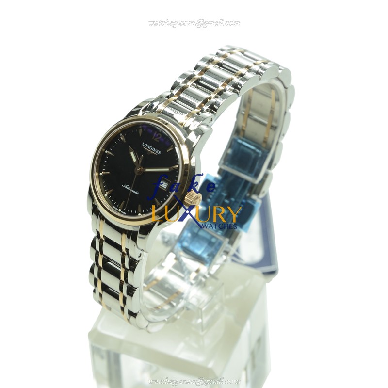 Longines L2.563.5.52.7 Replica Watch, Automatic Movement, 18kt Rose Gold & Steel Case, Black Dial - Image 3