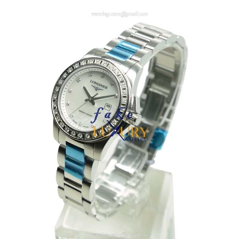 Longines L3.258.0.89.6 Conquest Quartz - Replica Watch - White Mother of Pearl Dial - Steel Case - Image 3