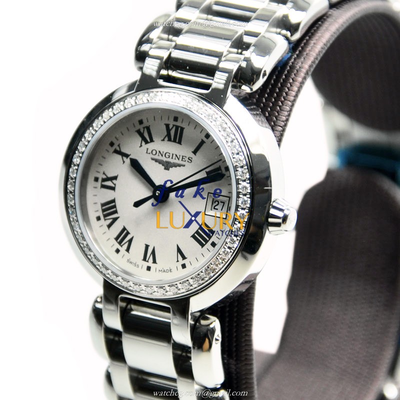 Longines L8.110.0.71.6 PRIMA LUNA Quartz Stainless Steel & Diamond Replica Watch - Image 3