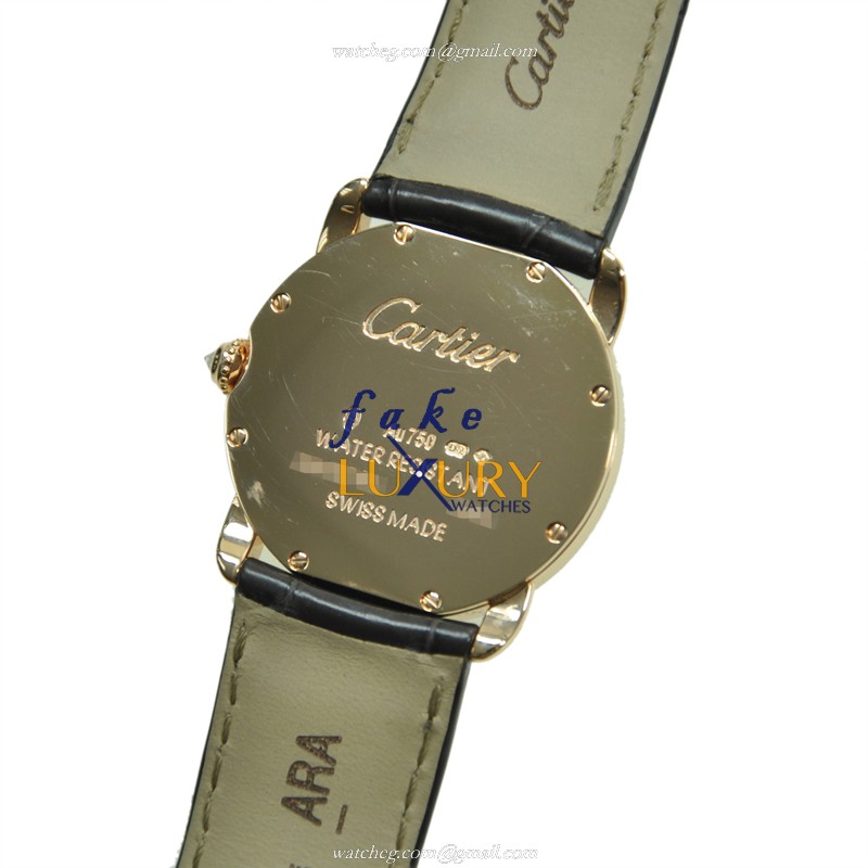 Cartier WR000351 Quartz 18kt Rose Gold & Diamond Replica Watch, Automatic, White Dial, Steel Case - Image 3