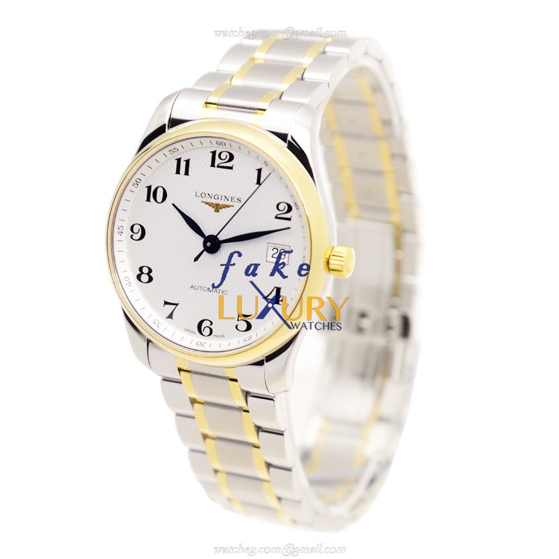 Longines Master L2.518.5.78.7 Automatic 18kt Gold Steel Silvery Dial Replica Watch - Image 3