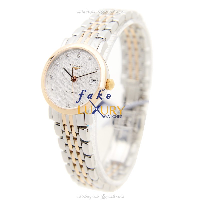 Longines L4.309.5.77.7 Elegant Automatic 25.5mm Rose Gold Steel Silver Dial Replica Watch - Image 3