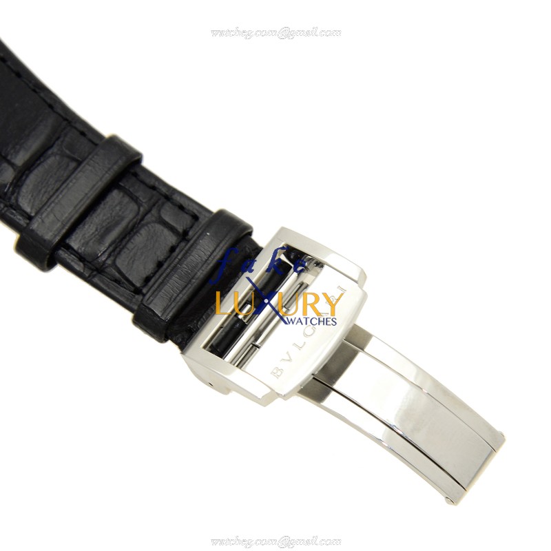 Bulgari BB41WSLD Replica Watch, Swiss Automatic, White Dial, Steel Case, Alligator Strap - Image 4