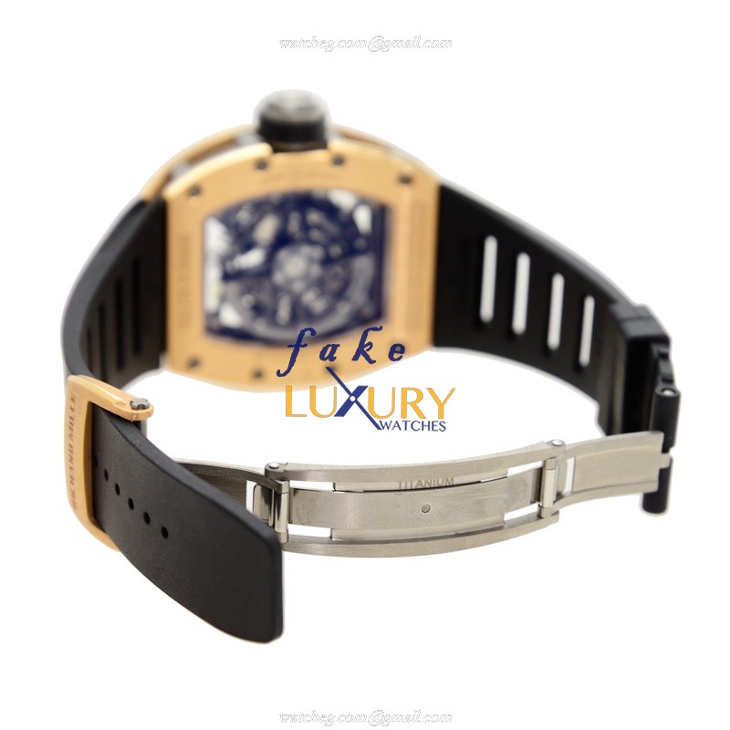Richard Mille RM030 Replica Watch, Automatic, Transparent Skull Dial, 18kt Rose Gold Case, Black - Image 5