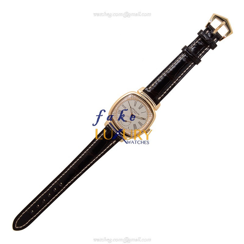 7041R-001 - Patek Philippe Gondolo Replica Watch - Manual Wind 18kt Rose Gold Silver Dial Brown - Image 2
