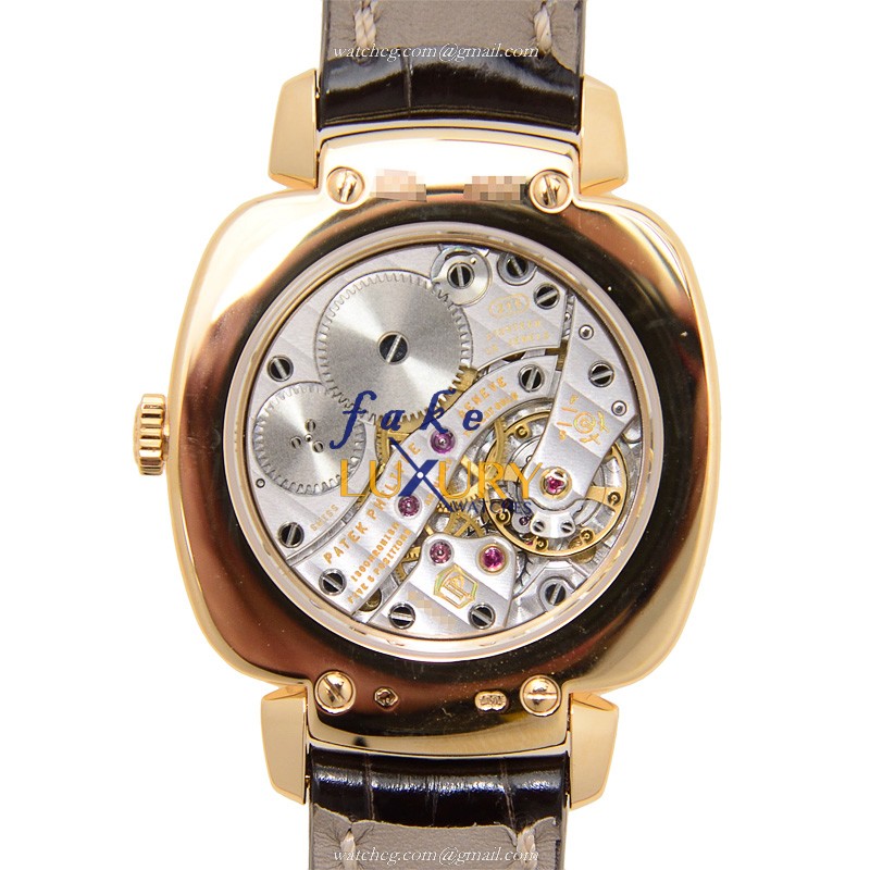 7041R-001 - Patek Philippe Gondolo Replica Watch - Manual Wind 18kt Rose Gold Silver Dial Brown - Image 3