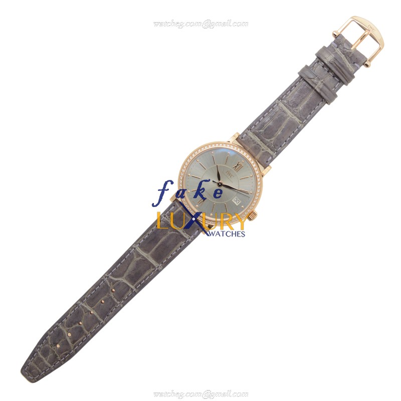 IWC IW458107 Portofino - Replica Watch - Automatic - 18kt Rose Gold & Diamonds - Silver Dial - Image 2