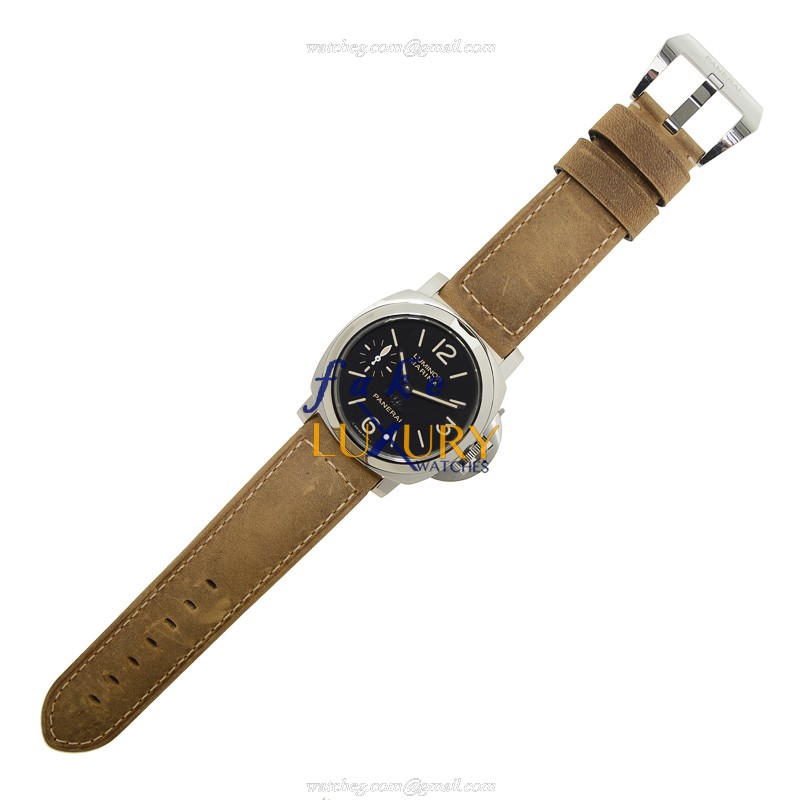 Panerai PAM00545 LUMINOR Manual Wind Steel Case Black Dial Brown Cowhide Strap Replica Watch - Image 2