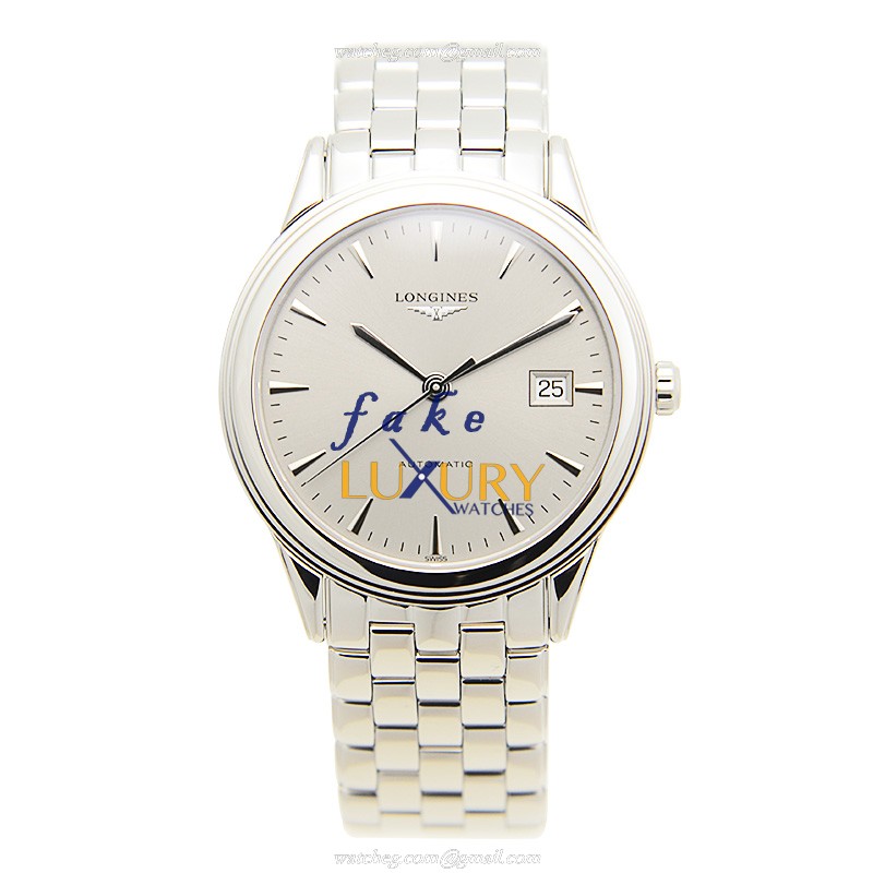 Longines FLAGSHIP L4.874.4.72.6 Automatic Stainless Steel Silver Dial Sapphire Crystal Replica Watch - Image 2