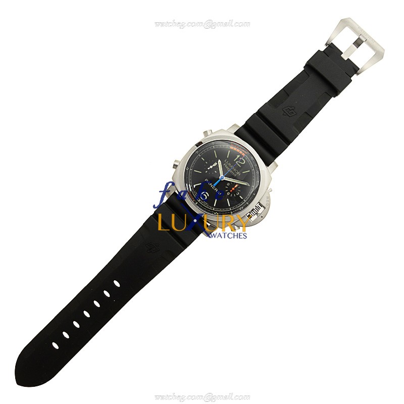 Panerai PAM00526 Luminor Automatic Stainless Steel Black Dial Rubber Strap Replica Watch - Image 2