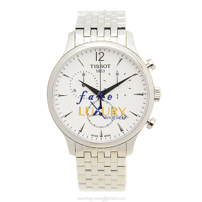 Tissot T063.617.11.037.00 Replica Watch Quartz Movement Silver Stainless Steel Silvery White Dial - Image 2
