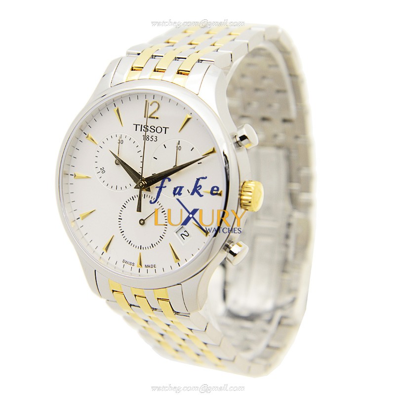 Tissot T063.617.22.037.00 T-Classic Replica Watch - Quartz - White Dial Gold Strap - Steel Case - Image 3