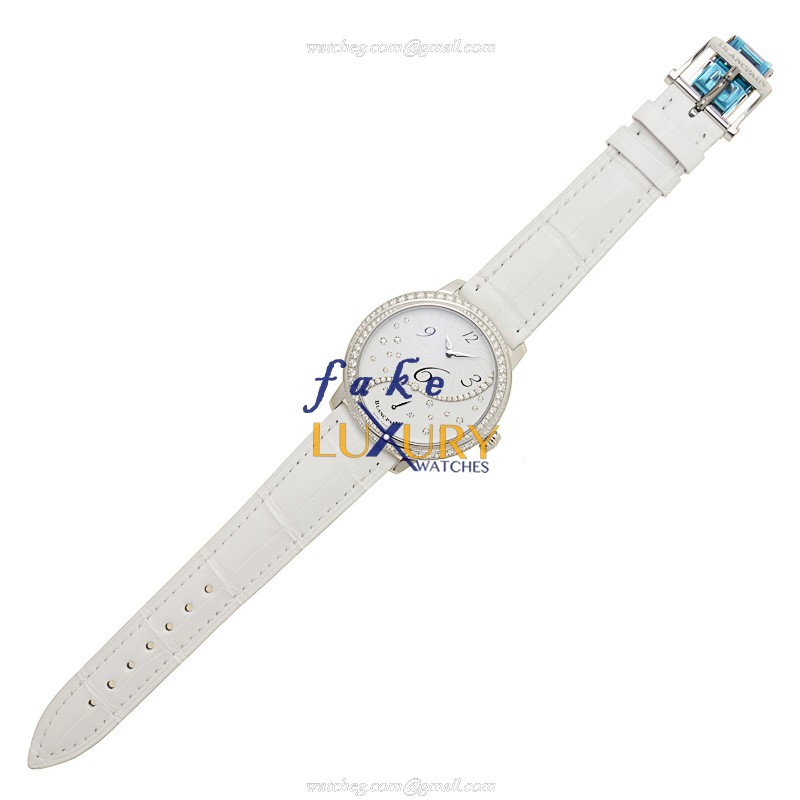 Blancpain 3650A-4528-55B Replica Watch With White Dial, Stainless Steel Diamonds Case, Alligator - Image 2