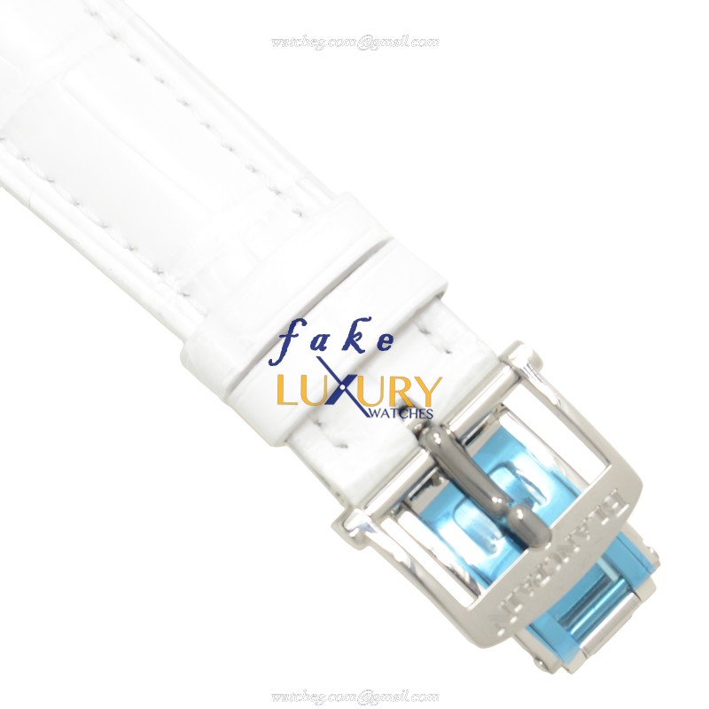 Blancpain 3650A-4528-55B Replica Watch With White Dial, Stainless Steel Diamonds Case, Alligator - Image 4