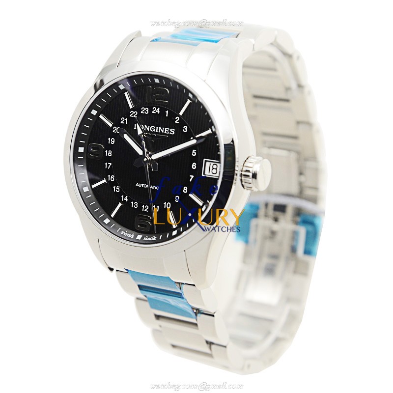 L2.799.4.56.6 - Longines Conquest Replica Watch Automatic Black Dial Sapphire Crystal Stainless - Image 3