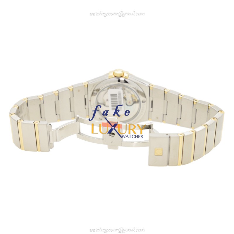 Omega Replica Watch 123.25.35.20.58.001 Automatic 18kt Gold Diamond Steel Case Sapphire Crystal - Image 5