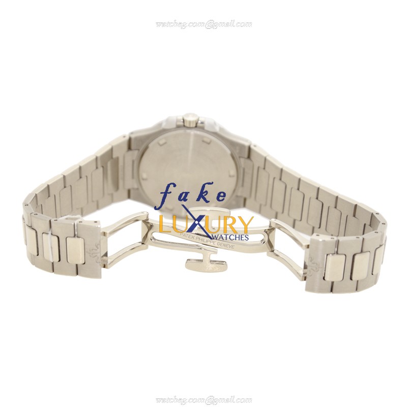 Patek Philippe 7010-1G-010 Nautilus Replica Watch, 32mm Quartz, Dark Grey Dial, 18kt White Gold & - Image 5