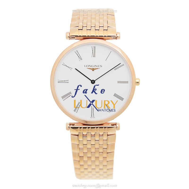 Longines LA GRANDE Replica Watch L4.709.1.91.8 Quartz PVD Gold Case White Dial 33mm - Image 2
