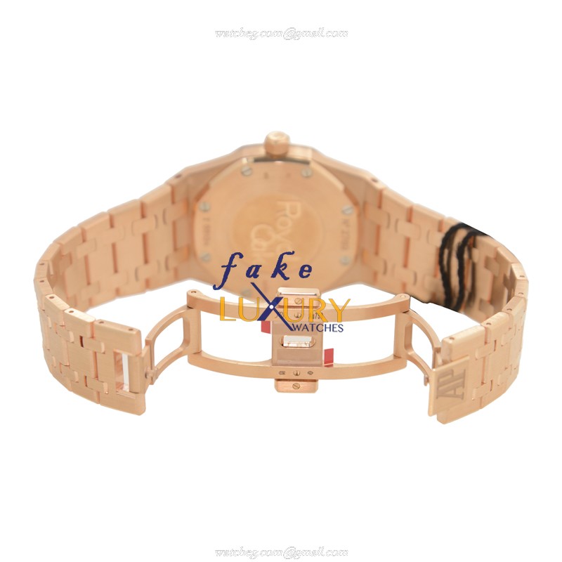 Audemars Piguet Royal Oak 67651OR.ZZ.1261OR.01 Quartz 18kt Rose Gold Diamond Replica Watch - Image 5