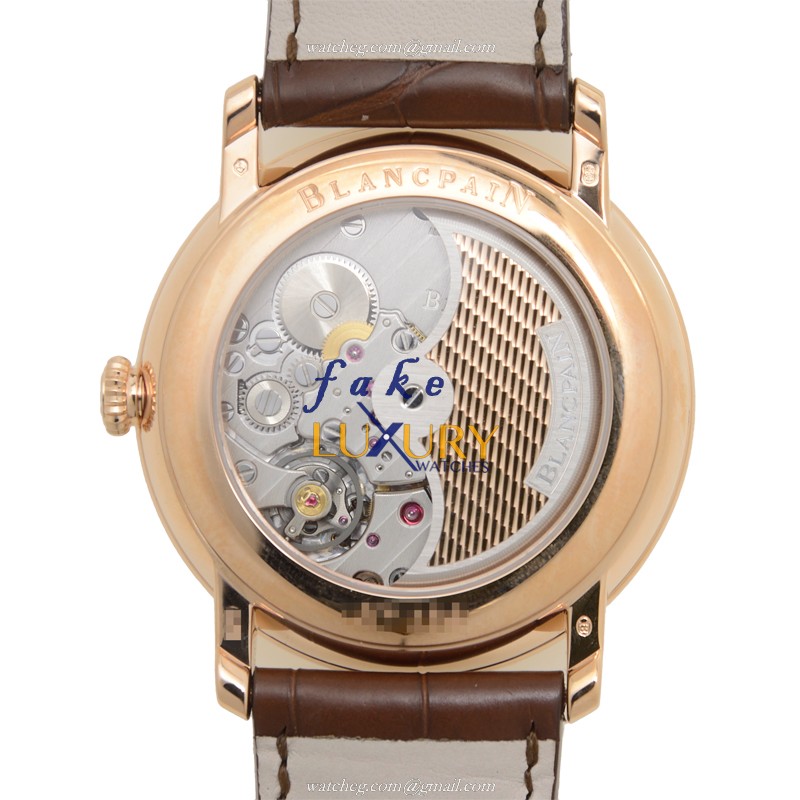 Blancpain VILLERET 6630-3631-55B 18kt Rose Gold Automatic White Dial Replica Watch - Image 3