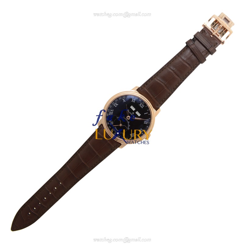 Blancpain 6639-3637-55B Villeret Replica Watch - Automatic - 18kt Rose Gold - Black Dial - Image 2