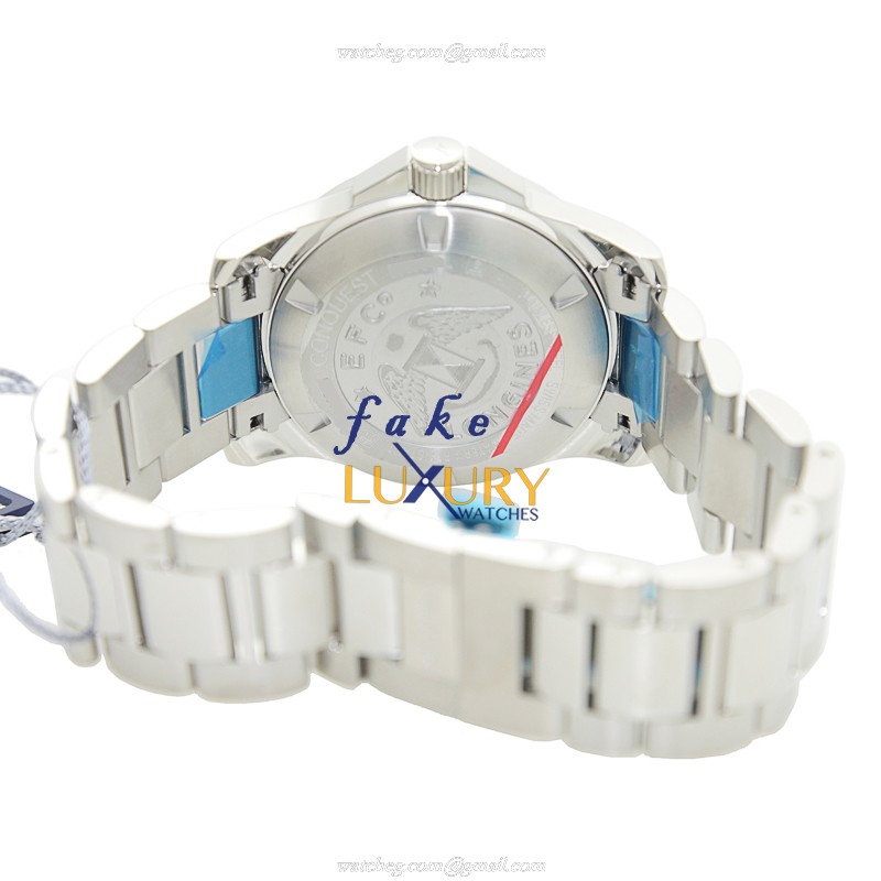Longines L3.659.4.76.6 Conquest Quartz Replica Watch, Silver Dial Steel Bracelet 41mm - Image 4