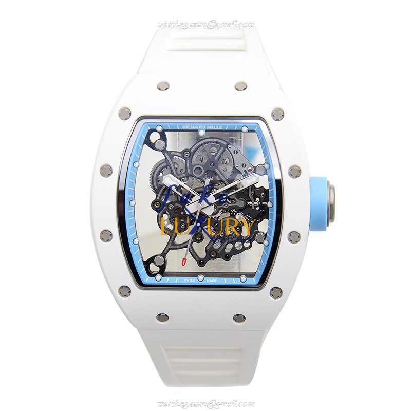 RM055 - Richard Mille RM055 Replica Watch Manual Wind Titanium Transparent Skull Dial - Image 2