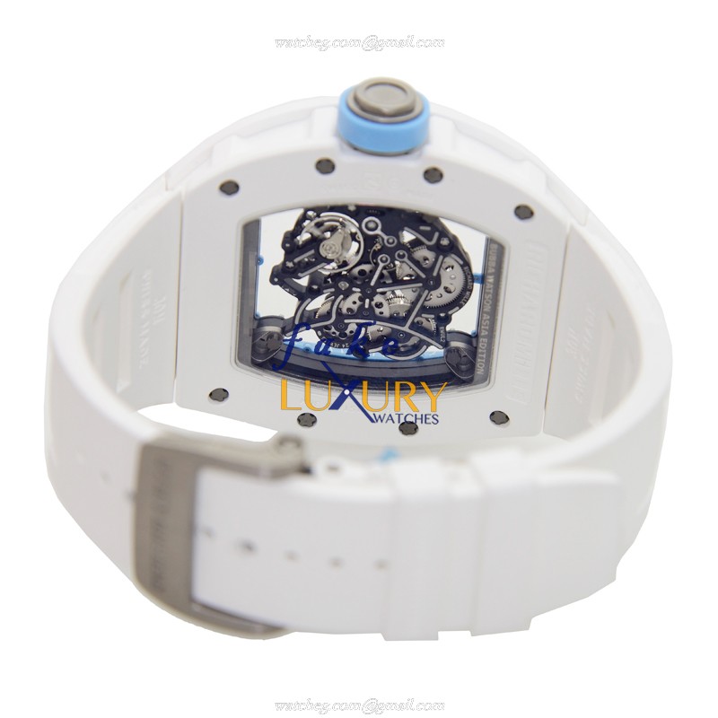RM055 - Richard Mille RM055 Replica Watch Manual Wind Titanium Transparent Skull Dial - Image 4