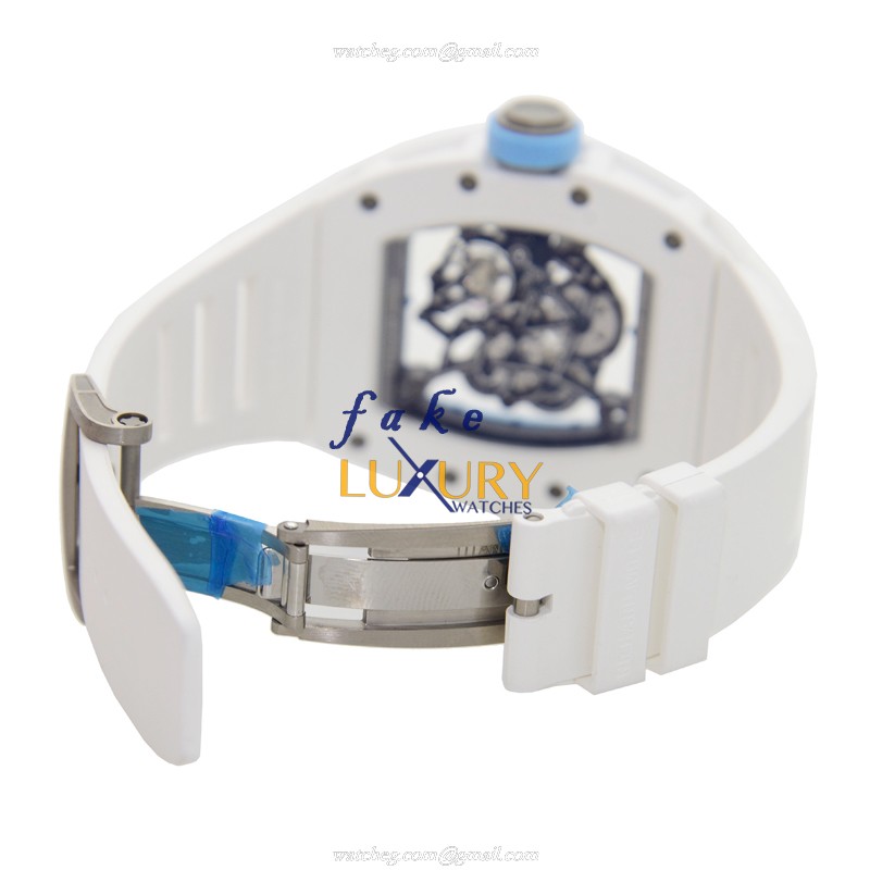 RM055 - Richard Mille RM055 Replica Watch Manual Wind Titanium Transparent Skull Dial - Image 5
