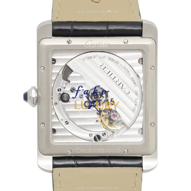 Cartier W5330003 TANK Automatic Stainless Steel Silver Dial Replica Watch - Image 3