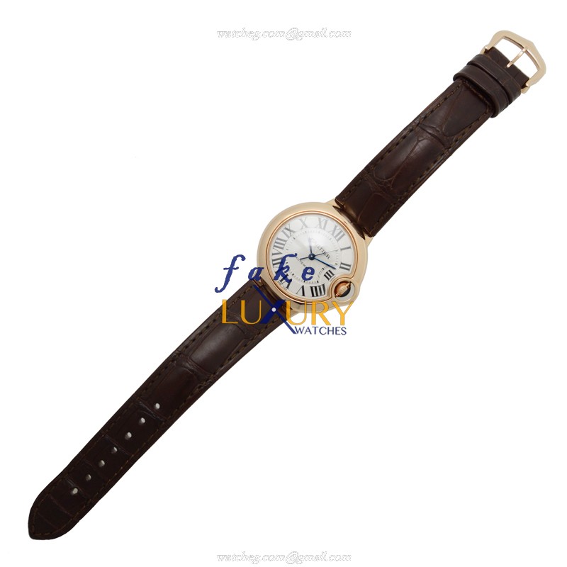 Cartier W6920097 Ballon Bleu Replica Watch, Automatic, Silver Dial, Rose Gold Case - Image 2