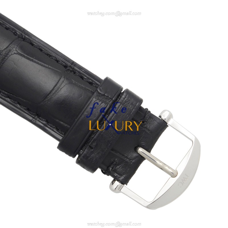 IWC IW356501 Portofino Replica Watch, Automatic Movement, Silver Dial, Stainless Steel Case, Black - Image 4