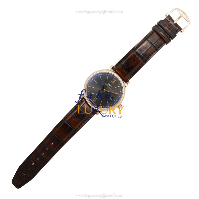 IWC IW356516 Portofino Replica Watch Automatic Dark Grey Dial 18kt Rose Gold Case - Image 2
