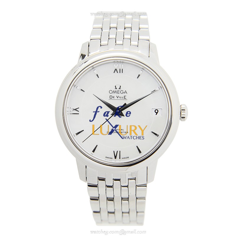 Omega 424.10.33.20.05.001 DE VILLE Automatic Stainless Steel Watch, White Dial, Silver Strap - Image 2