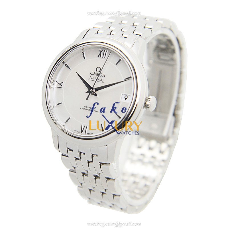 Omega 424.10.33.20.05.001 DE VILLE Automatic Stainless Steel Watch, White Dial, Silver Strap - Image 3