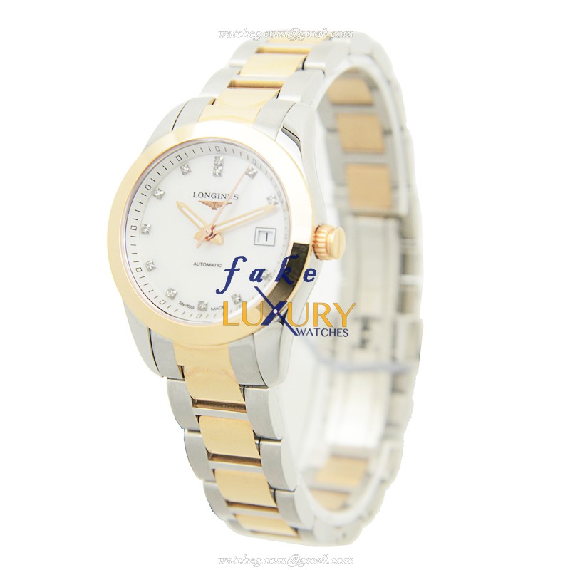 Longines L2.285.5.87.7 Conquest Classic Replica Watch, Automatic, White Mother of Pearl Dial, 18kt - Image 3
