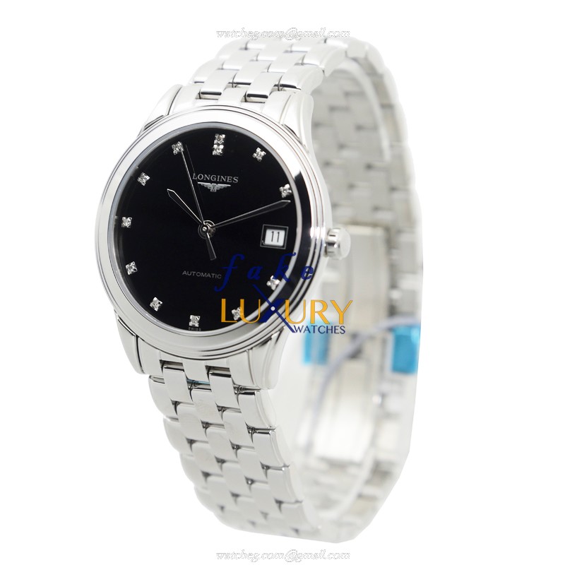 Longines L4.774.4.57.6 FLAGSHIP Replica Watch - Automatic - Black Dial - Steel Bracelet - Image 3