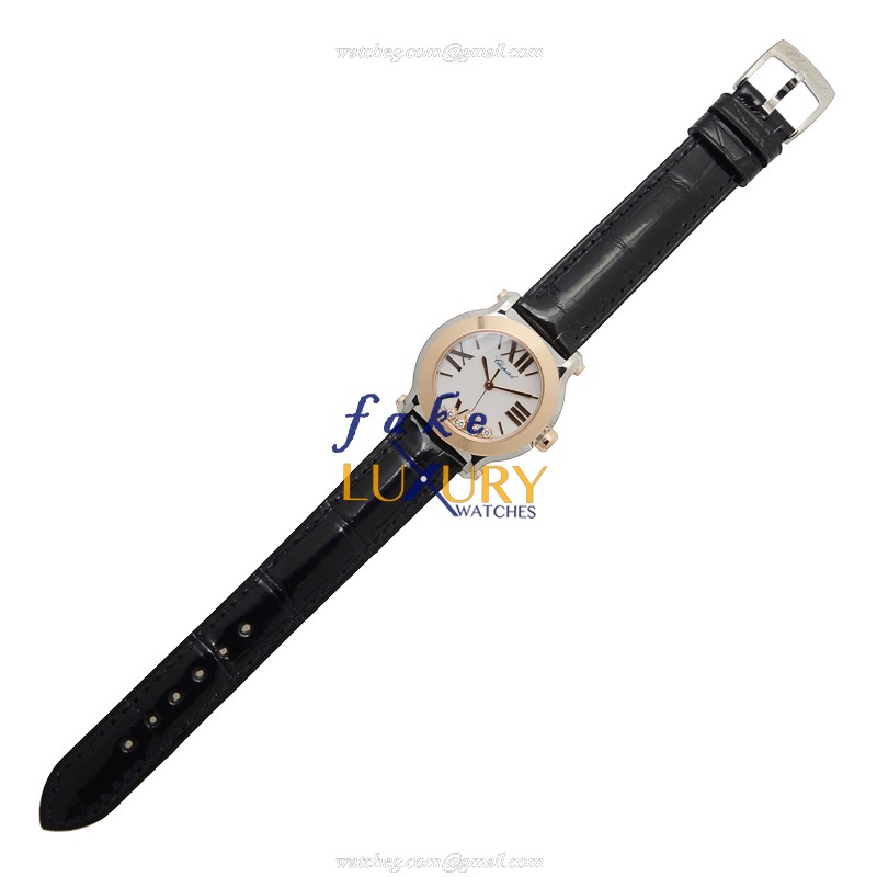 Chopard 278509-6001 Quartz 18kt Rose Gold & Steel Case Replica Watch - Swiss Clone, Happy Sport - Image 2