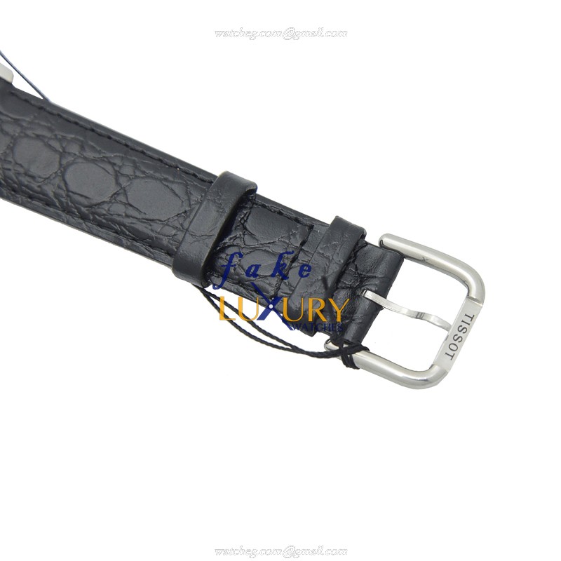 Tissot T-CLASSIC Replica Watch T52.1.421.12 Quartz Movement White Dial Steel Case Leather Strap - Image 4