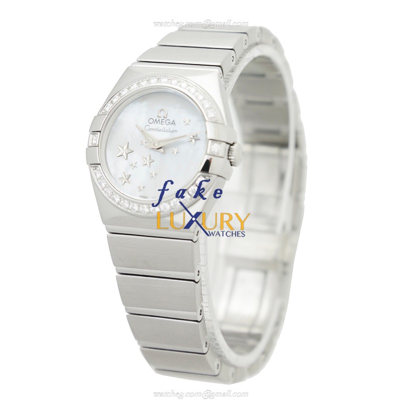 Omega 123.15.24.60.05.003 Constellation Quartz White Dial Stainless Steel Diamond Replica Watch - Image 3