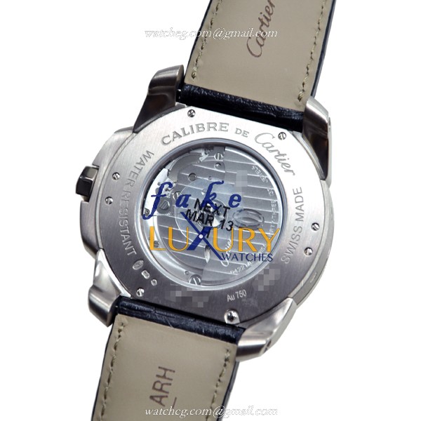 Cartier Calibre De Cartier W7100030 Replica Watch Gray Dial 18kt White Gold Automatic - Image 3