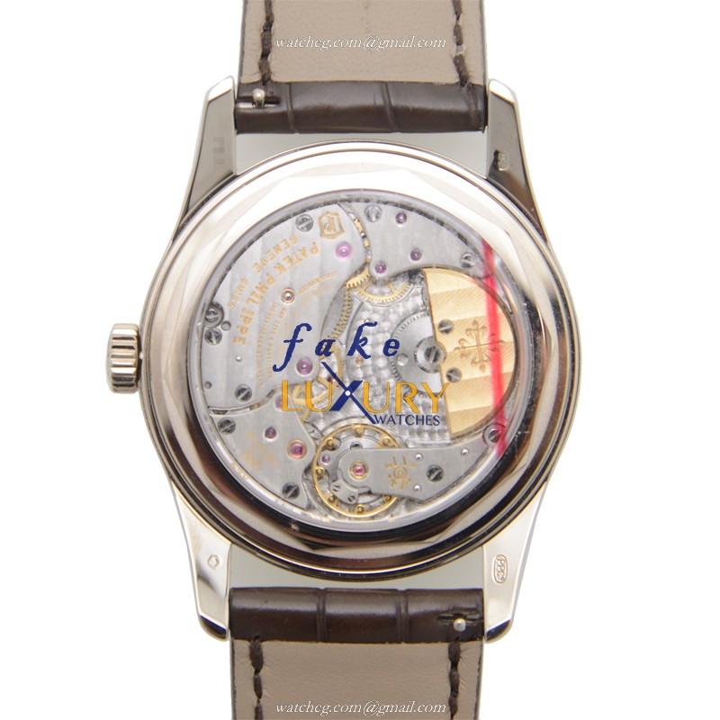 Patek Philippe Calatrava 6000G-010 Automatic 18kt White Gold Brown Dial Replica Watch - Image 3
