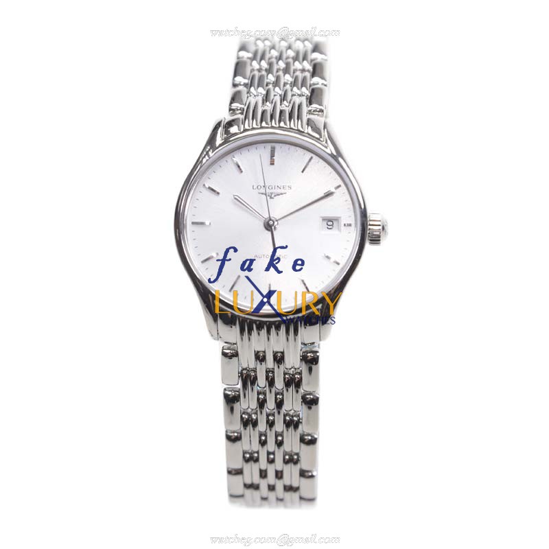 Longines L4.360.4.72.6 Luxury Replica Watch, Swiss Automatic, Stainless Steel Case, Silver Dial & - Image 2