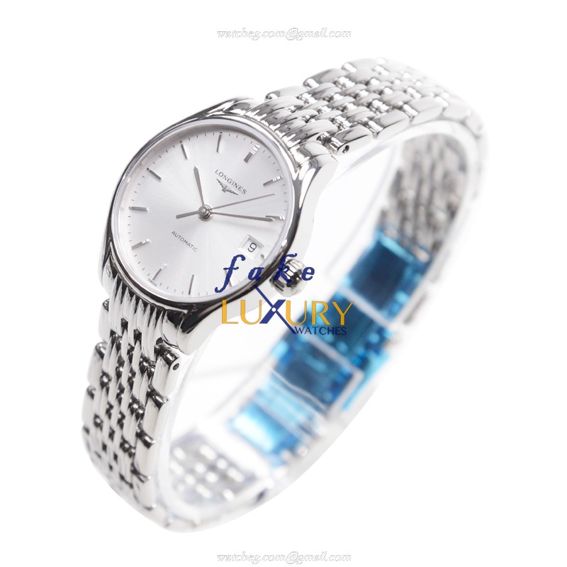 Longines L4.360.4.72.6 Luxury Replica Watch, Swiss Automatic, Stainless Steel Case, Silver Dial & - Image 3