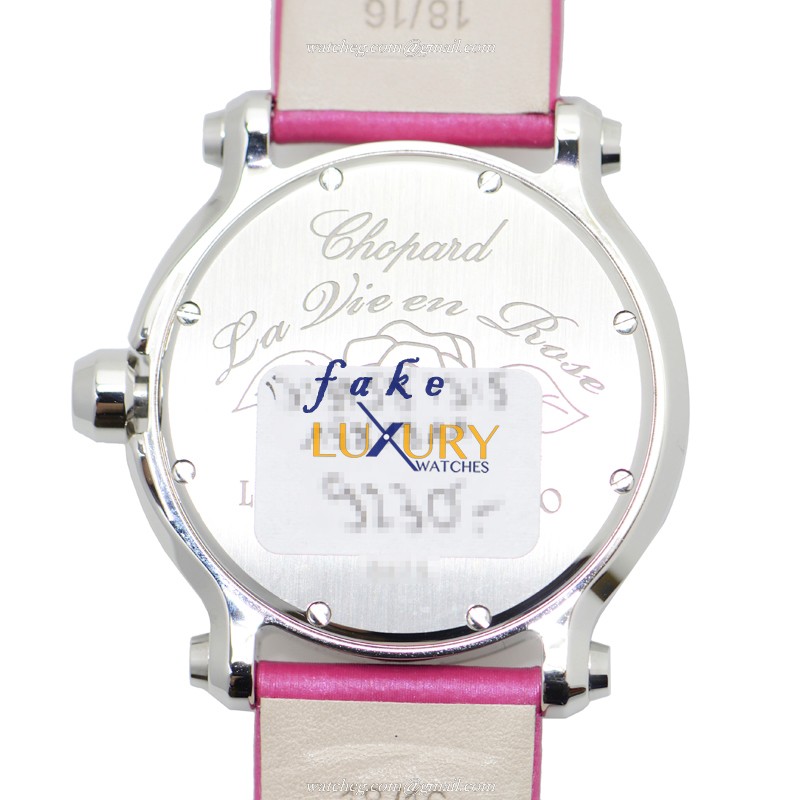 Chopard 278475-3030 Happy Sport Quartz Stainless Steel Replica Watch, Pink Dial, Swiss Clone - Image 3