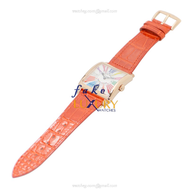 Franck Muller 6002 M B QZ COL DRM R 5N Replica Watch Quartz Movement 18kt Rose Gold Case Silver - Image 2
