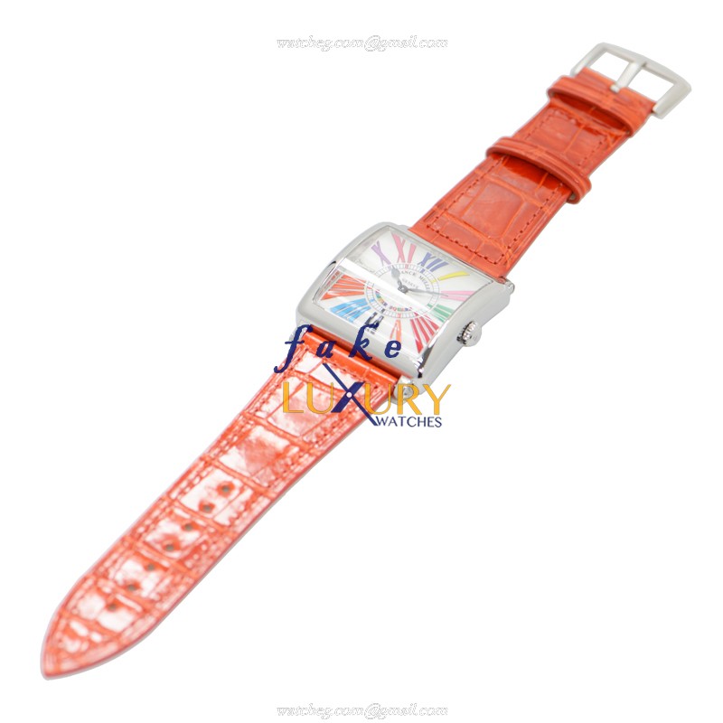 Franck Muller 6002 M QZ COL DRM AC Master Square Replica Watch, Silver Dial, Red Alligator Strap - Image 2