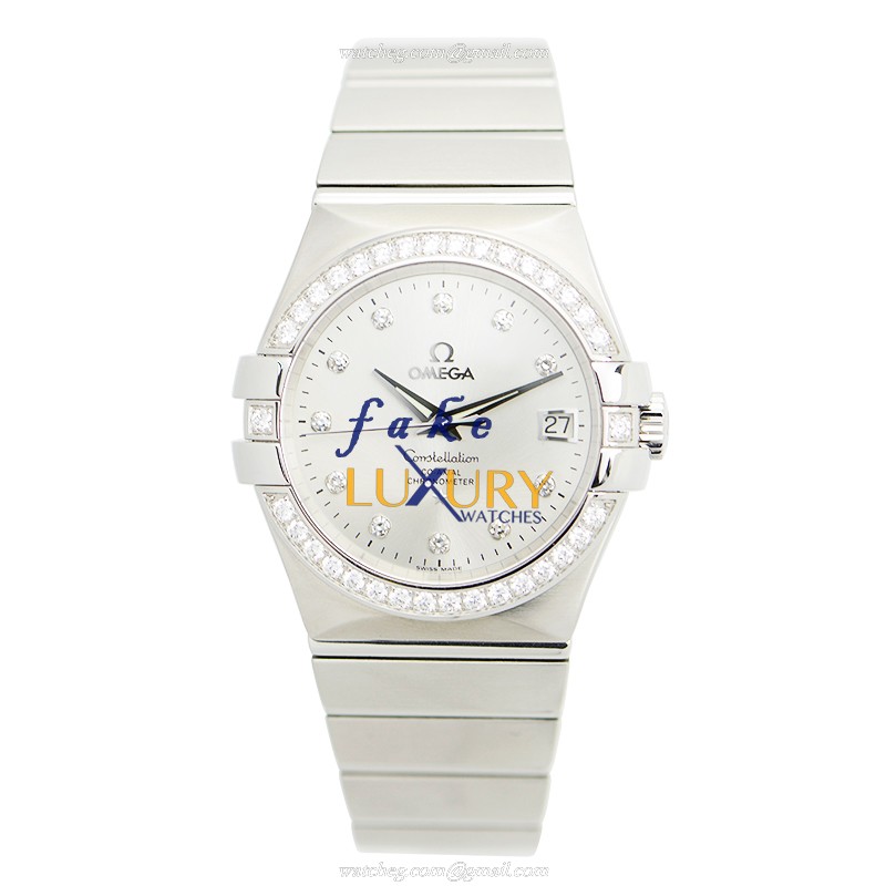 Omega 123.15.35.20.52.001 Constellation Automatic Stainless Steel & Diamond Replica Watch - Image 2